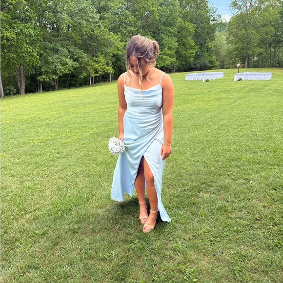Mist Blue Birdy Grey Bridesmaid Dress - Picture 3 of 3